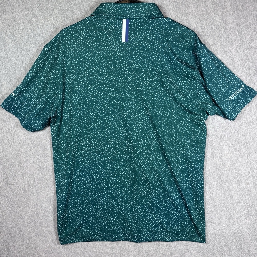 Rhoback Performance Polo Shirt Men M Green Golf  The Mulligan All Over Print - Picture 4 of 13